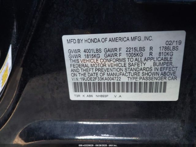 2019 ACURA ILX 19UDE2F33KA004722 Photo 8