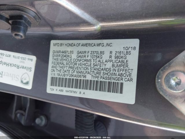 2019 ACURA TLX 19UUB1F35KA006796 Photo 8