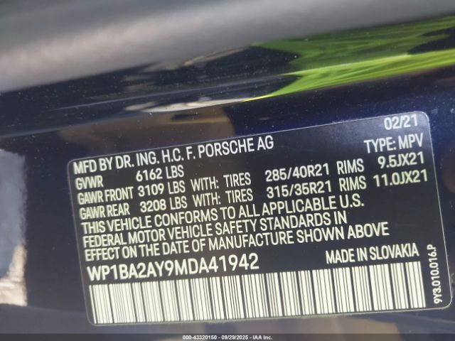 2021 PORSCHE CAYENNE COUPE WP1BA2AY9MDA41942 Photo 8