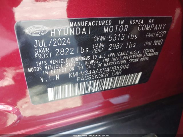 2025 HYUNDAI IONIQ 6 KMHM34AAXSA085994 Photo 8