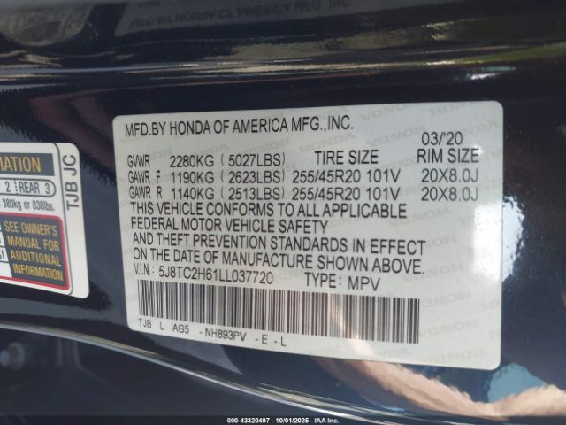 2020 ACURA RDX 5J8TC2H61LL037720 Photo 8