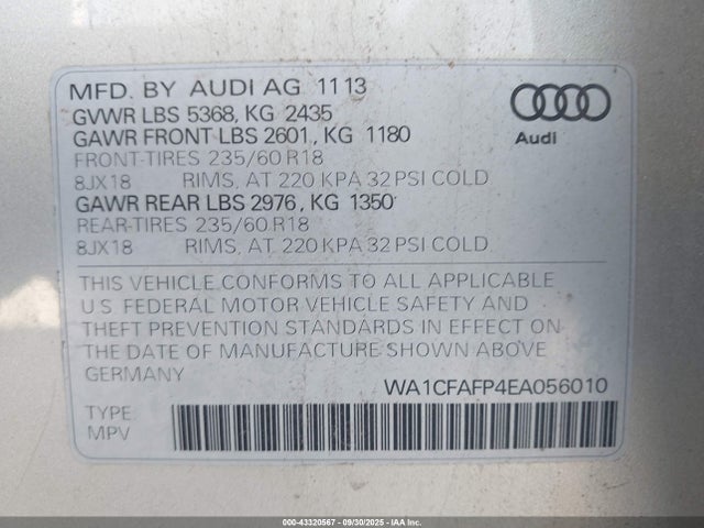 2014 AUDI Q5 WA1CFAFP4EA056010 Photo 8