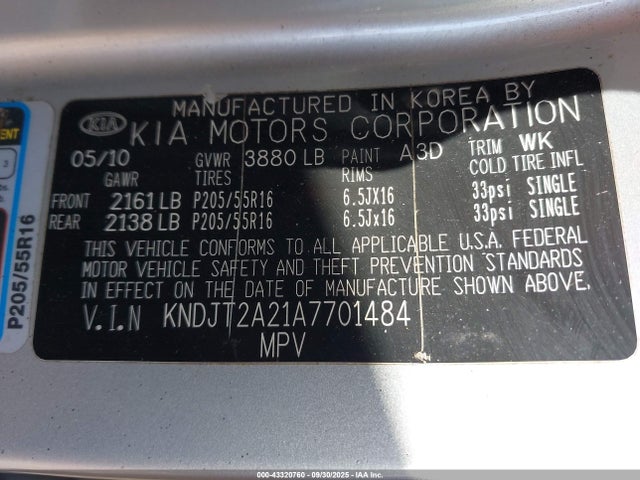 2010 KIA SOUL KNDJT2A21A7701484 Photo 8