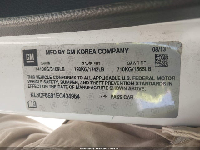 Chevrolet ll0 2014 KL8CF6S91EC434954 Image 9