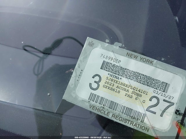 43320860 :رقم المزاد ، 5J8YE1H8XPL014101 vin ، 2023 Acura Mdx Advance Package مزاد بيع