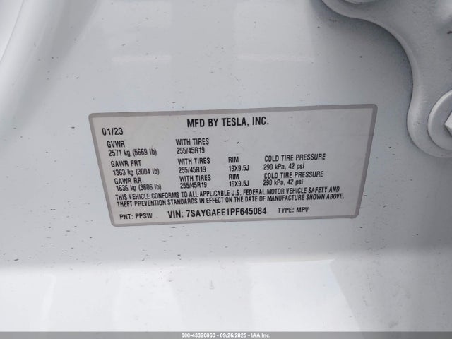 2023 TESLA MODEL Y 7SAYGAEE1PF645084 Photo 8