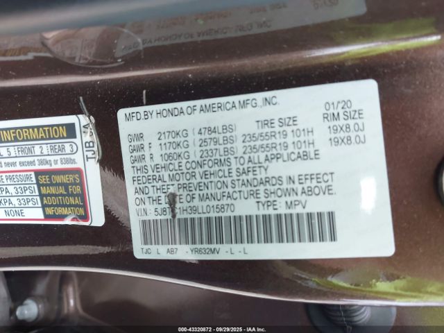 2020 ACURA RDX 5J8TC1H39LL015870 Photo 8