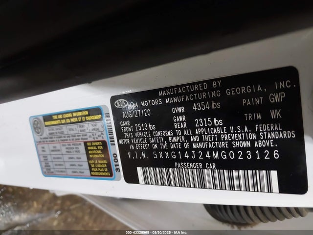 5XXG14J24MG023126 KIA K5 LXS