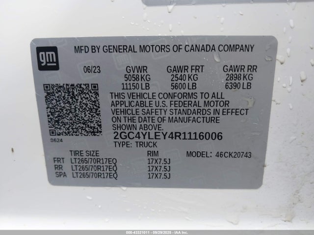 2GC4YLEY4R1116006 Chevrolet l5p