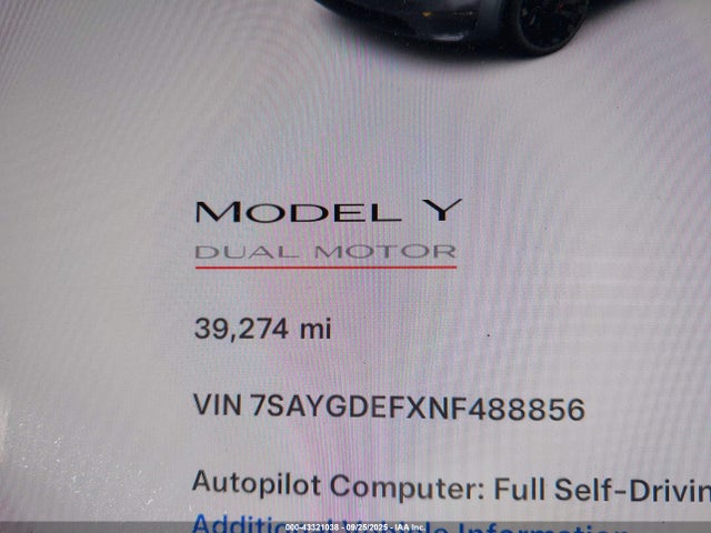 2022 TESLA MODEL Y 7SAYGDEFXNF488856 Photo 6