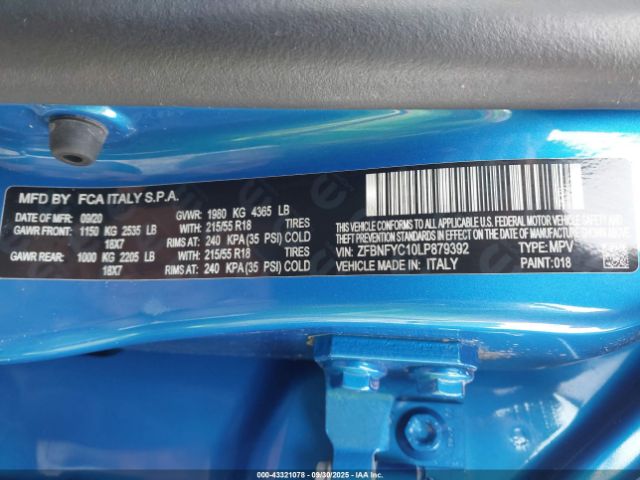 2020 FIAT 500X ZFBNFYC10LP879392 Photo 8