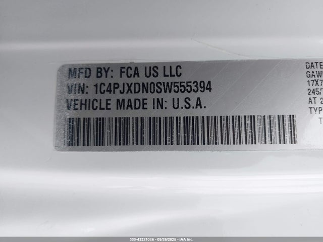 1C4PJXDN0SW555394 Jeep Wrangler