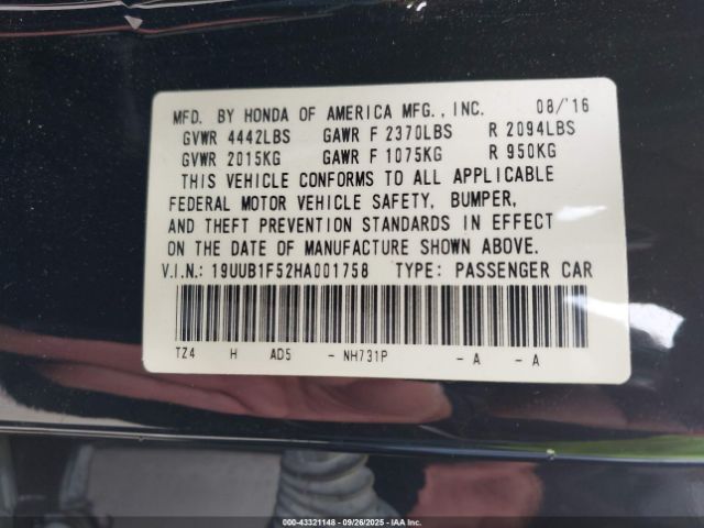 2017 ACURA TLX 19UUB1F52HA001758 Photo 8