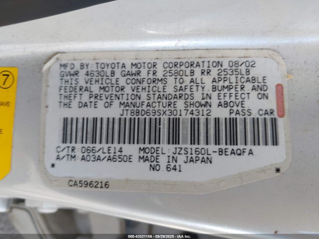 2003 LEXUS GS 300 JT8BD69SX30174312 Photo 8