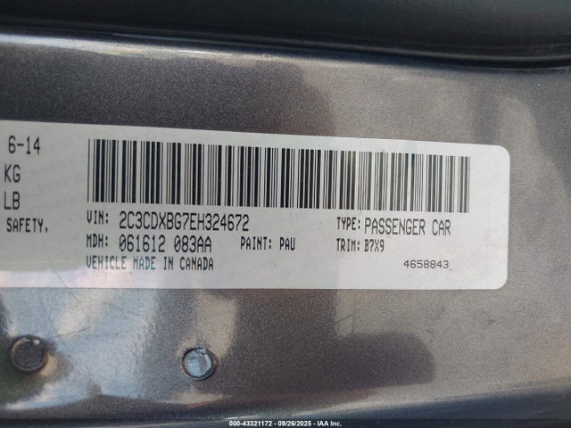2C3CDXBG7EH324672 Dodge 2014