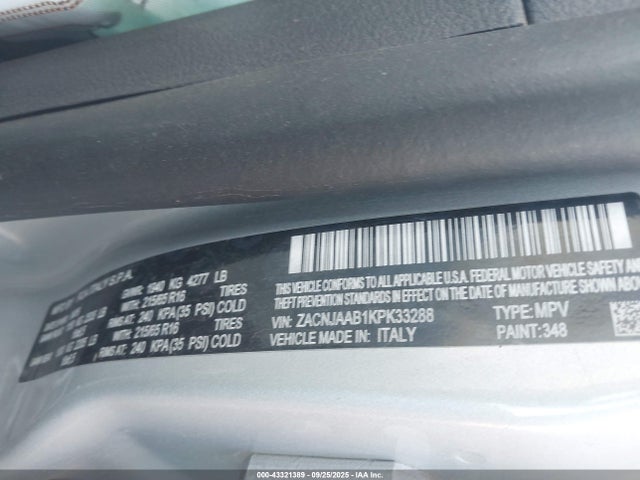 ZACNJAAB1KPK33288 Jeep 2019