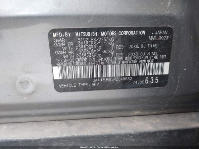 2023 MITSUBISHI OUTLANDER JA4J3UA85PZ048682 Photo 8