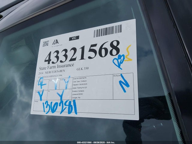 WDCGG5HBXEG217996 Mercedes-Benz GLK 350