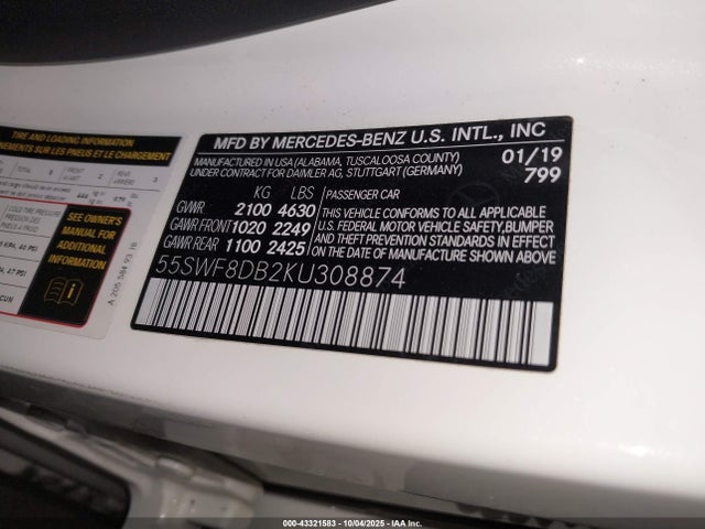 Mercedes-Benz m264 2019 55SWF8DB2KU308874 Image 9