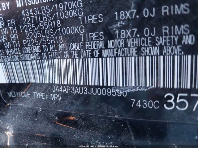 2018 MITSUBISHI OUTLANDER SPORT JA4AP3AU3JU009590 Photo 8