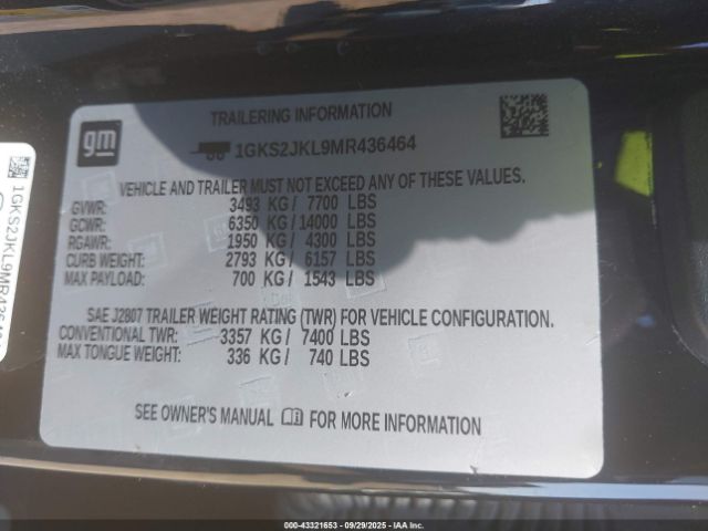 2021 GMC YUKON XL 1GKS2JKL9MR436464 Photo 8