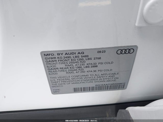 2024 AUDI Q5 WA1EAAFY6R2009612 Photo 8