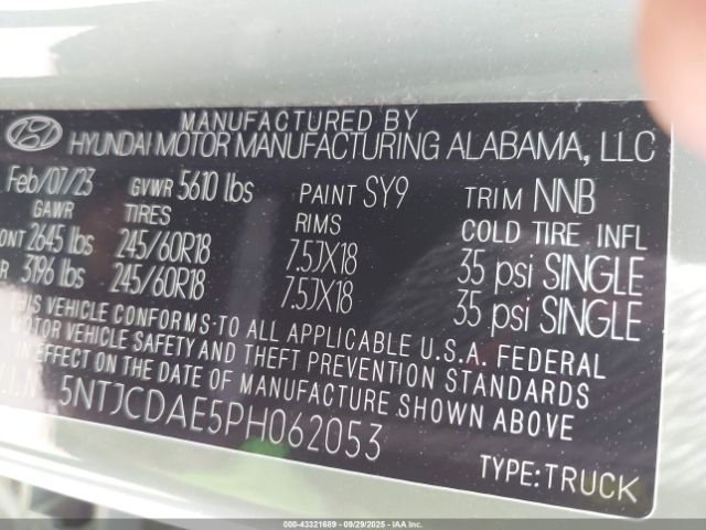 2023 HYUNDAI SANTA CRUZ 5NTJCDAE5PH062053 Photo 8