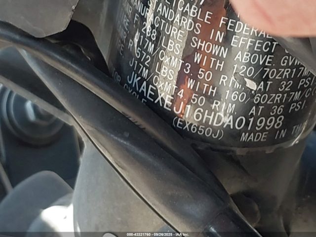 2017 KAWASAKI EX650 JKAEXEJ16HDA01998 Photo 9