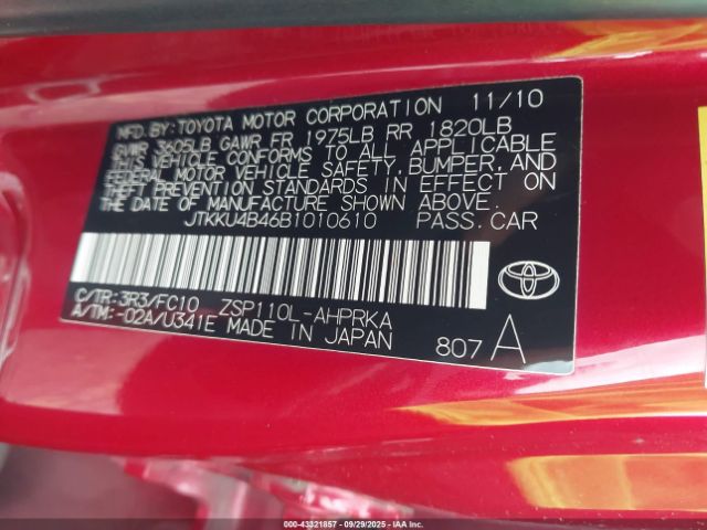 2011 SCION XD JTKKU4B46B1010610 Photo 8