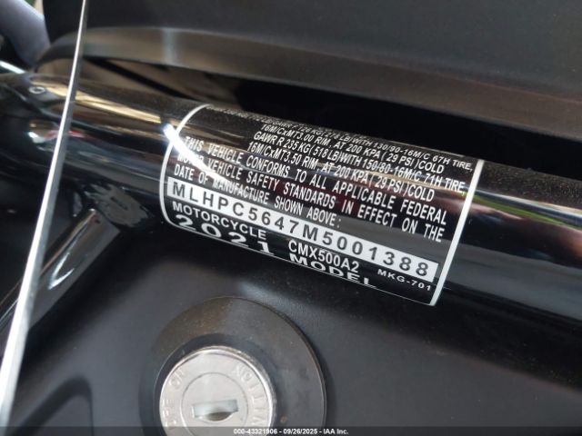 2021 HONDA CMX500 MLHPC5647M5001388 Photo 9
