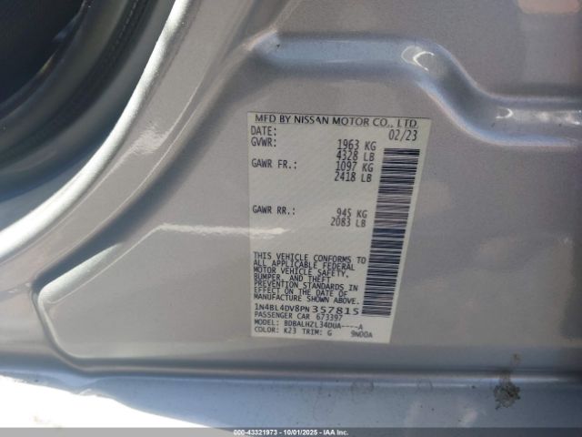 2023 NISSAN ALTIMA 1N4BL4DV8PN357815 Photo 8