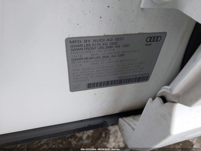 WA1AUCF38M1094036 Audi 40 tfsi 2.0t