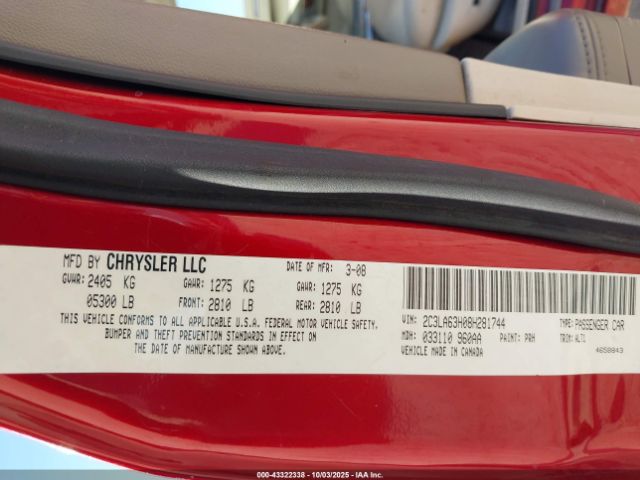 2008 CHRYSLER 300C 2C3LA63H08H281744 Photo 8