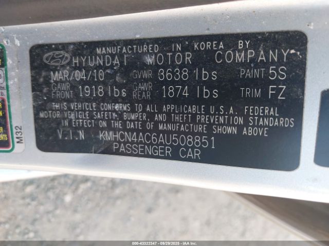 2010 HYUNDAI ACCENT KMHCN4AC6AU508851 Photo 8