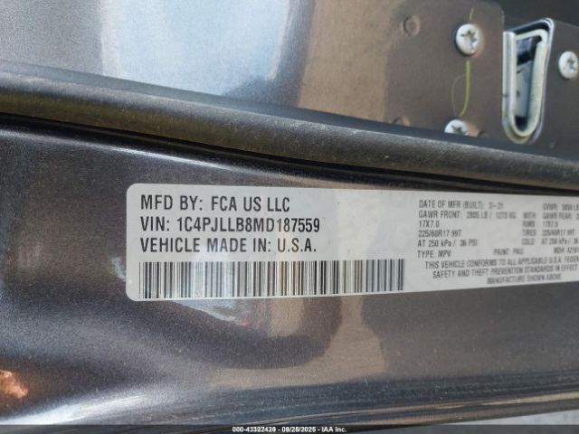2021 JEEP CHEROKEE 1C4PJLLB8MD187559 Photo 8