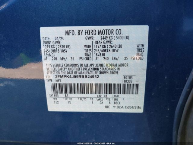 2024 FORD EDGE 2FMPK4J99RBB24952 Photo 8