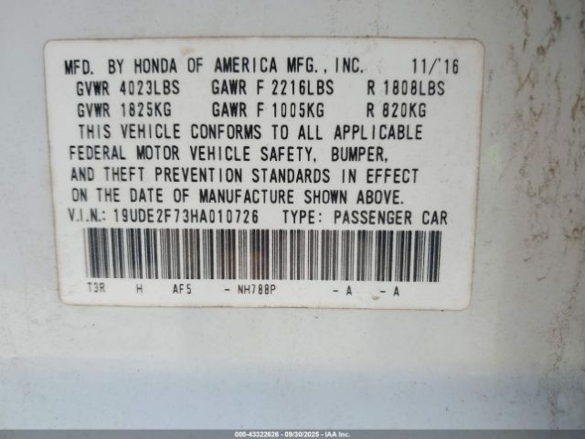 2017 ACURA ILX 19UDE2F73HA010726 Photo 8