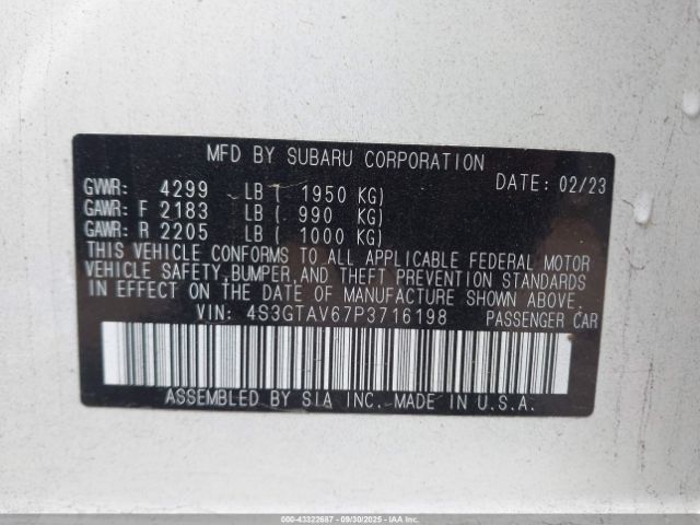 2023 SUBARU IMPREZA 4S3GTAV67P3716198 Photo 8