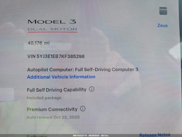 2019 TESLA MODEL 3 5YJ3E1EB7KF385298 Photo 6