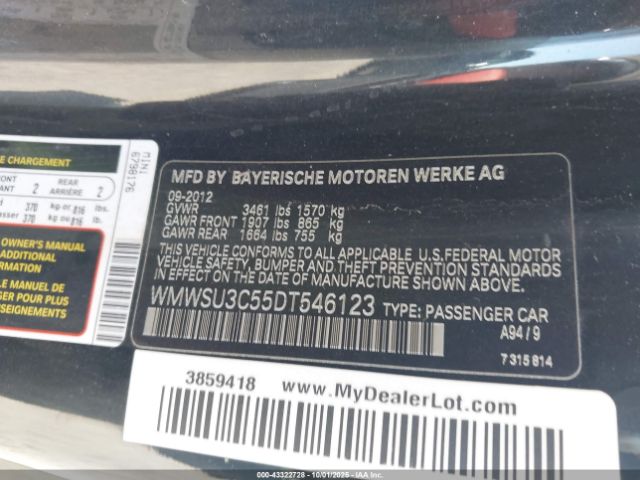 2013 MINI HARDTOP WMWSU3C55DT546123 Photo 8