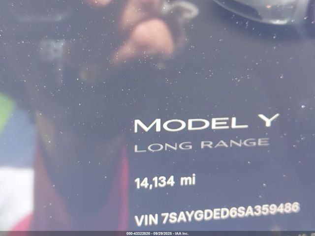 2025 TESLA MODEL Y 7SAYGDED6SA359486 Photo 6