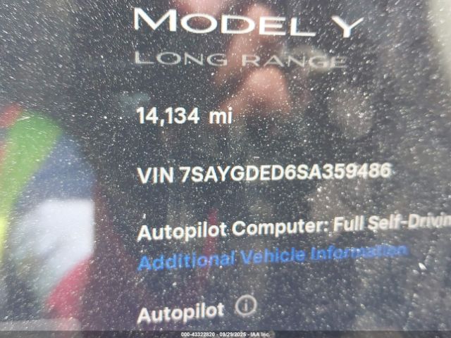 2025 TESLA MODEL Y 7SAYGDED6SA359486 Photo 8