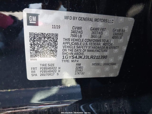 2020 CADILLAC ESCALADE ESV 1GYS4JKJ3LR211390 Photo 8