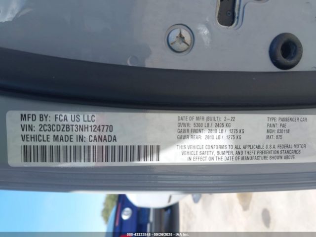2022 DODGE CHALLENGER 2C3CDZBT3NH124770 Photo 8