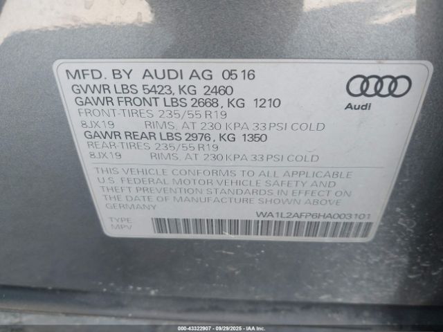 2017 AUDI Q5 WA1L2AFP6HA003101 Photo 8