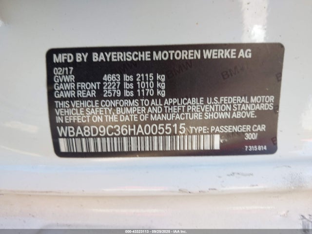 BMW 330I 2017 WBA8D9C36HA005515 Image 9