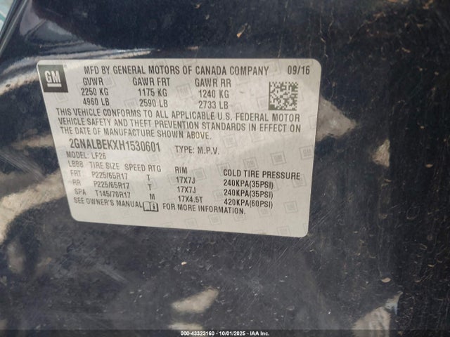 2GNALBEKXH1530601 Chevrolet EQUINOX LS
