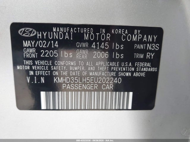 Hyundai dohc gdi nu 2014 KMHD35LH5EU202240 Image 9