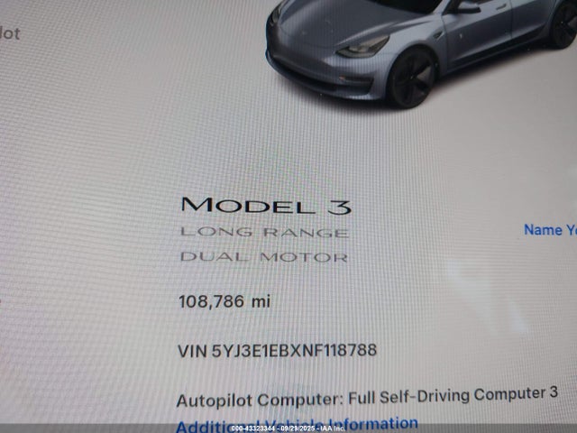 2022 TESLA MODEL 3 5YJ3E1EBXNF118788 Photo 6
