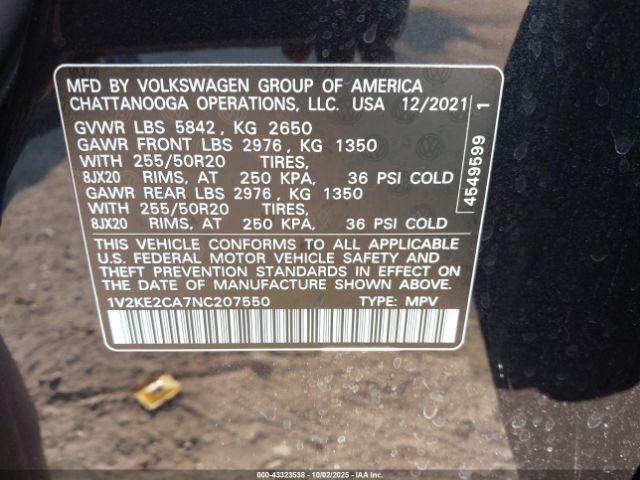 2022 VOLKSWAGEN ATLAS CROSS SPORT 1V2KE2CA7NC207550 Photo 8